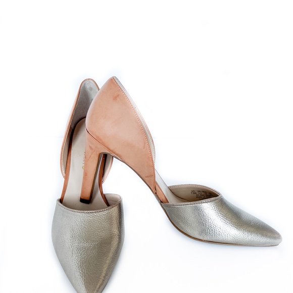 Franco Sarto Metallic Silver and Tan Heels - Picture 2 of 7